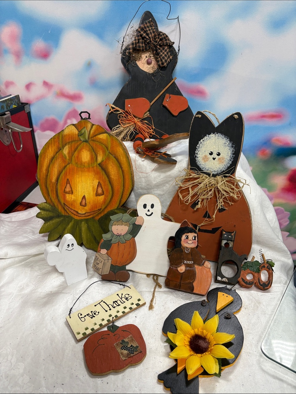 Vintage Wood Fall Decor. Lot